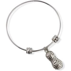 3D Peanut Large Charm Bangle Bracelet Jewelry
